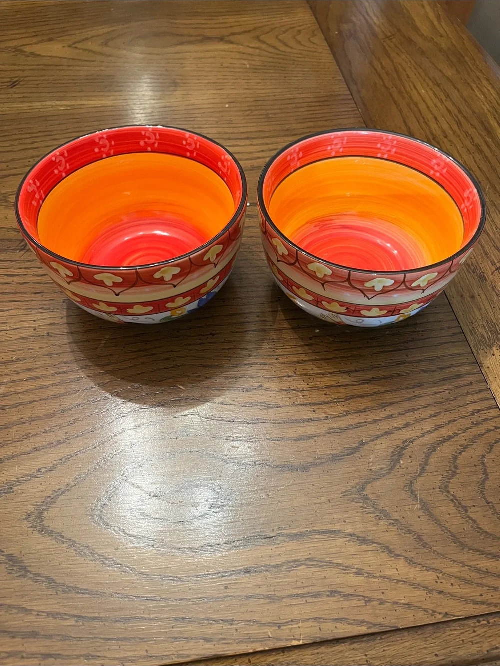 222 Fifth Nasreen Vibrant Orange Gradient Ceramic Bowls and‎ Mugs Set